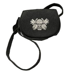 New We Love Folk Felted Wool Crossbody Purse Made in Portugal Dark Gray